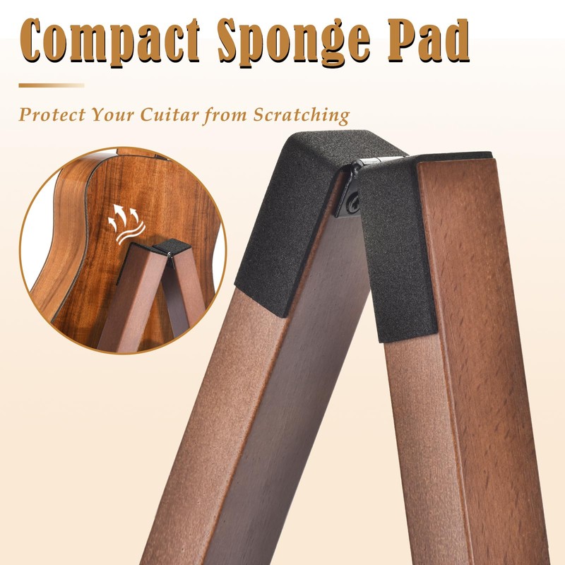 DOMMI Wooden Guitar Stand, Adjustable Acoustic Guitar Stands, A-Frame Electric