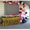 2 Packs Metallic Foil Fringe Table Skirt 29x108-Inch Gold Tinsel