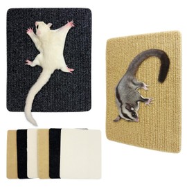 BNOSDM 6 Piece Sugar Glider Toys, Self-Adhesive Sugar Glider Climbing Mats Cage Accessories Set for Scratching Claws Sharpening Pads for Wall or Furniture Saving Space