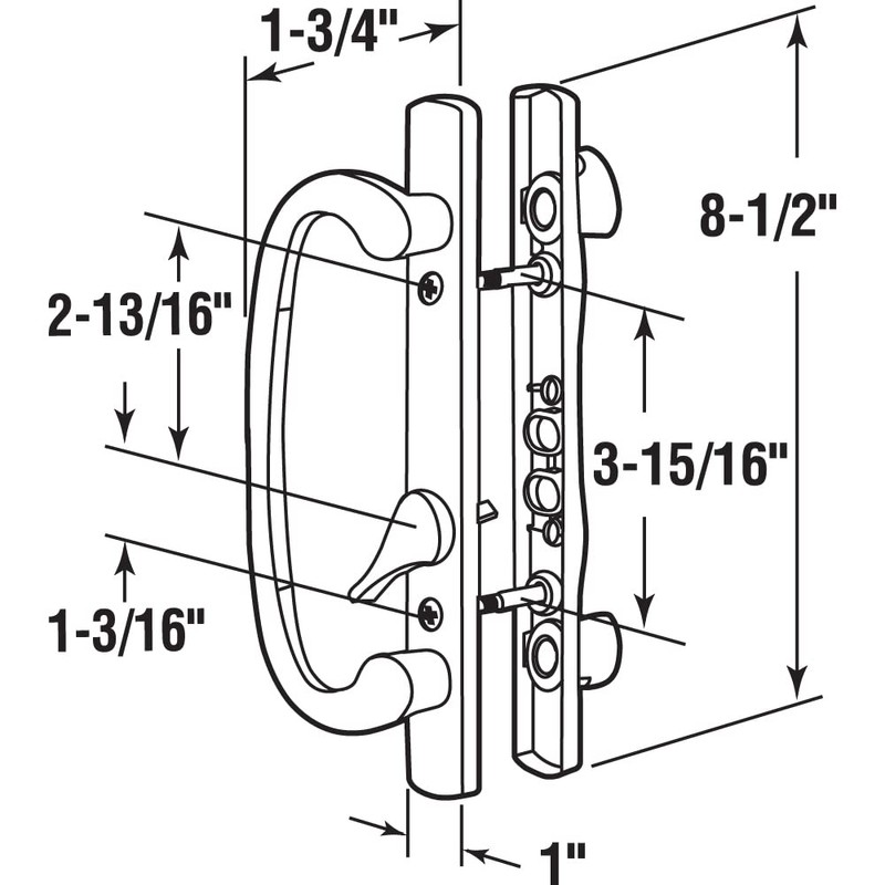 Prime-Line C 1280 Mortise Style Sliding Patio Door Handle Set