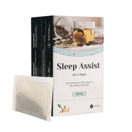 Ved Sleep Assist Herbal Tea Relaxing Bedtime Blend for Deep Sleep & Calm Nights Includes Chamomile, peppermint and honey Herbal Tea 20 Bags (1.50gm)