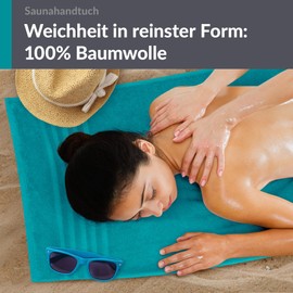 Lashuma Sauna Towel Bath Towel Large 100 x 200 cm London Terry Cloth XXL Beach Towel Green Nautic