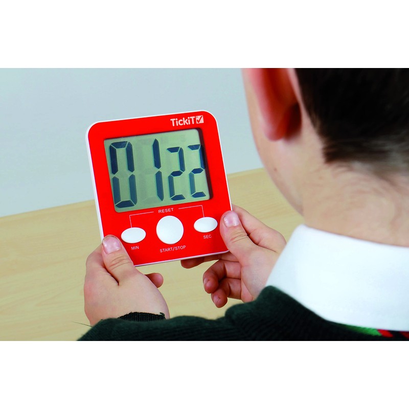 TickiT 92077 Jumbo Timer - Red - Digital Timer with
