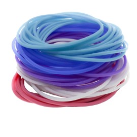 Fablinks 72 PCS Silicone Jelly Bracelets for Girls & Women, Stretch Hair Ties in 5 colors