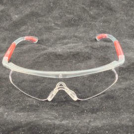 ERB Industries Iworx 15524 Safety Glasses by ERB Red Gray Frame Clear Polycarbonate Lens Z87.1+