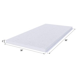 Foamy Foam High Density 2 inch Thick, 30 inch Wide, 96 inch Long Upholstery Foam, Cushion Replacement