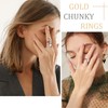 MILACOLATO 9 Pcs Gold Chunky Rings for Women 18K Gold