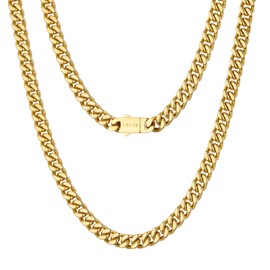 VEXXS Cuban Link Chain,Men's Chain Necklace, Durable No Color Fading 5mm 7mm Men’s Necklace