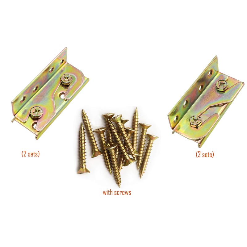 LBY Bed Rail Brackets with Square Screws – Heavy Duty
