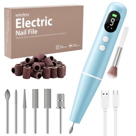 Nail Cutter for Gel Nails, Electric Nail File, 20000 rpm Cutter Nails Manicure and Pedicure Set Electric, Professional Nail Drill for Semi Permanent, Acrylic Nails, Nail Shapes (Blue)