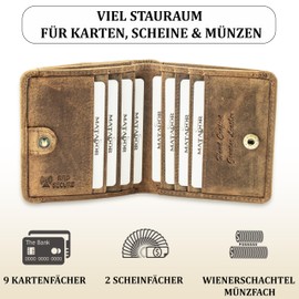 MATADOR Kleine Wiener Box Mini Purse Wallet Men's Small Leather Small Purse Women's with RFID Blocker Purse with Gift Packaging, Hunter Brown, Minimal