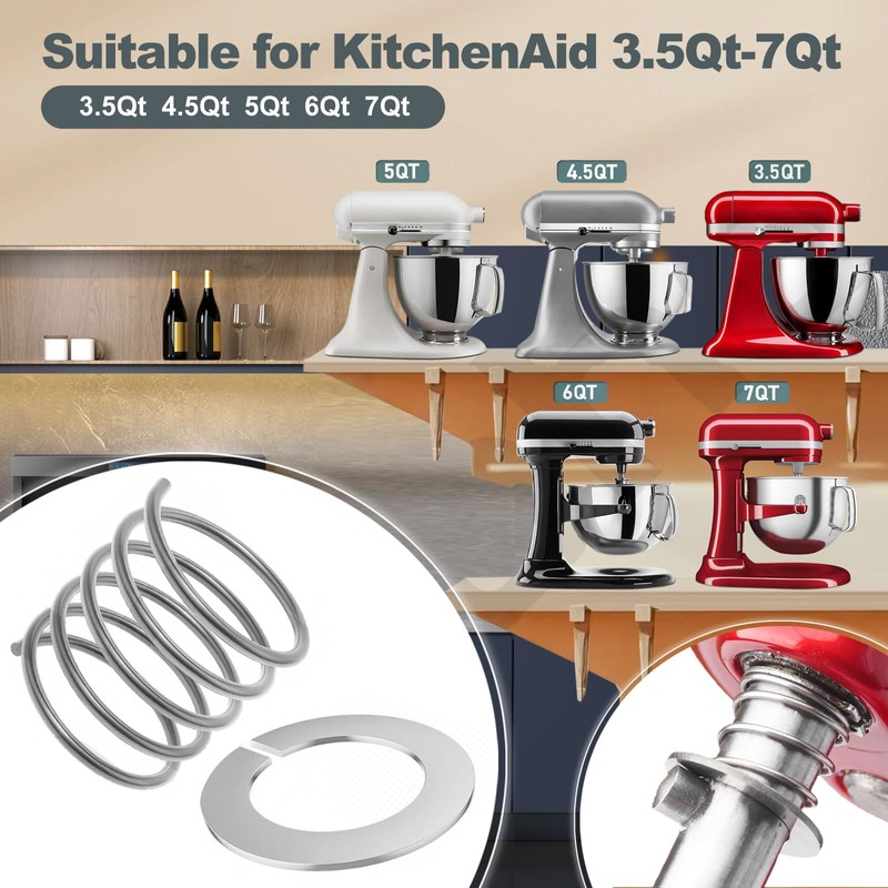 Stainless Steel Spring and Washer Fit Compatible with Kitchen Aid