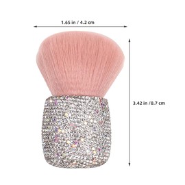 FOMIYES Shiny Rhinestone Nail Dust Brush Soft Makeup Brush for Blush Foundation Nail Cleaning Portable Mushroom Cosmetic Tool for Beginners Travel Use