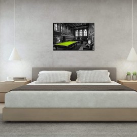 iKNOW FOTO Pool Room Wall Decor Billiards Pictures Black and White Canvas Wall Art Snooker Shooting Pool Painting Boys Room Club Decor Sports Themed Artwork Prints Stretched 24x36Inch