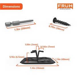 Hidden Deck Fasteners for Composite Deck Boards – 6.5mm / 0.255" Groove Height - Heavy Duty Black Stainless Steel - Includes Drill Bit and Composite Deck Screws to Attach Deck Clips