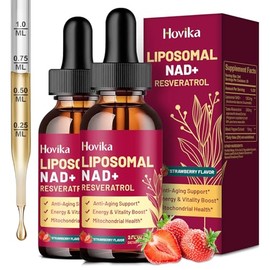Paquete de 2 Suplemento Liposomal NAD - 1200mg Gotas Líquidas NAD+ para Mujeres y Hombres con Resveratrol, Extracto de Pimienta Negra - Apoya Anti-Env