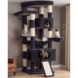 Gitelsnour Cat Tree, 78.7'' Cat Tower, 2 Big Condos for Multi Cats GCT061G