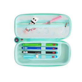 LEGAMI WonderWow Pencil Case & Erasable Pen | Set of 5 Cute Animal Pens with Thermosensitive Ink + 2-Compartment Pencil Case | Back to School Supplies for Girls, Boys, Kids (Panda)
