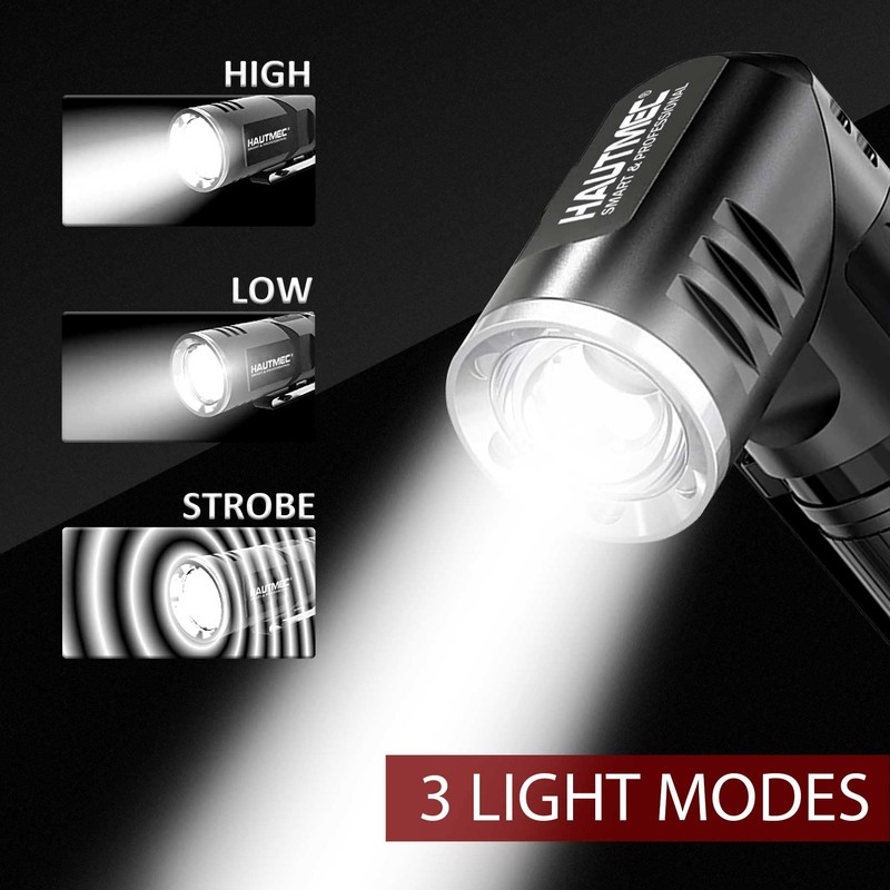 HAUTMEC Rechargeable LED Flashlights 500 High Lumens Super Bright Magnetic
