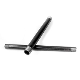 CMI Inc Industrial Black Pipe, Malleable Cast Iron Pipe Nipple, for Vintage DIY Furniture Home Pipe Decor, Fits 3/4 Inch Black Threaded Pipe Nipples and Fittings (3/4" X 18")