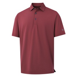 M MAELREG Men's Golf Shirt Moisture Wicking Breathable Lightweight Casual Stretch Collared Golf Polo Shirts for Men Wine