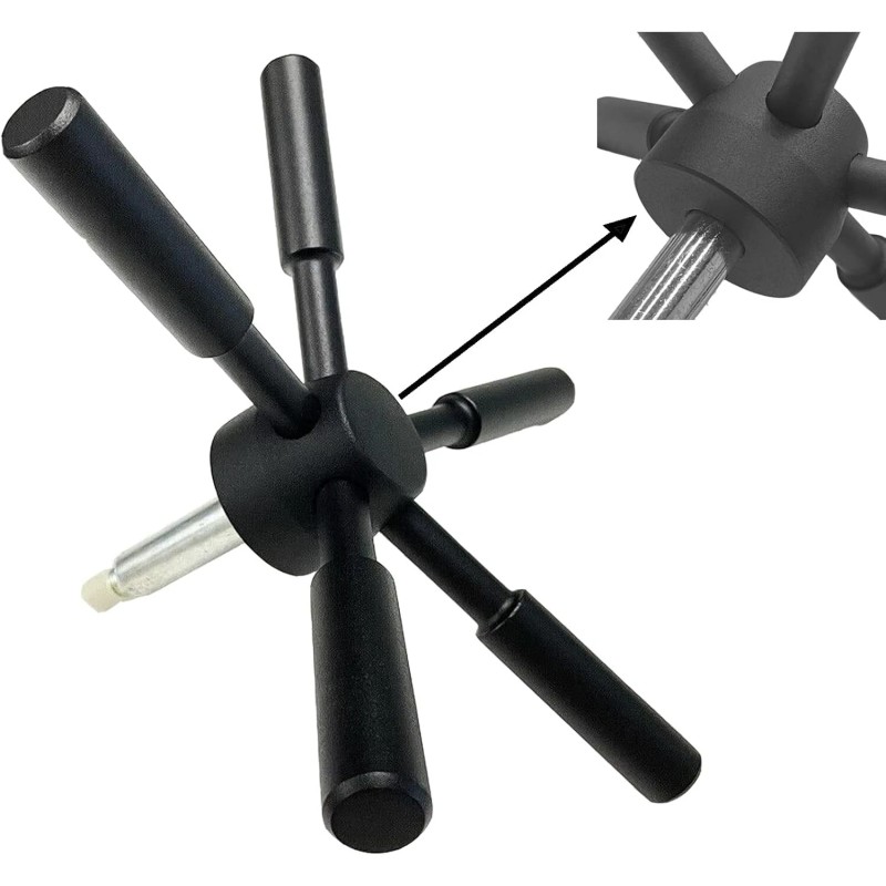 MOUNT 5 Spoke Gun Safe Handle Black Heavy-Duty Handle Gun