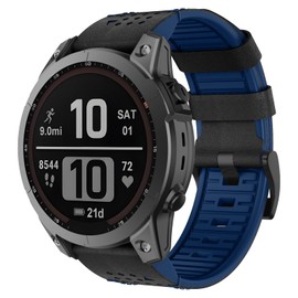 ISABAKE Leather Strap for Fenix 7X/6X Pro/5X Plus, 26mm QuickFit Watch Replacement Band