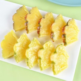 Mellsunny 10 Pcs Realistic Artificial Pineapple Slices Lifelike Fake Pineapple Slice Fake Fruit Model Photo Props for Home Kitchen Party Shop Display Festival Decor