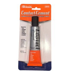 Bazic 1 oz Bazic Contact Cement Glue Strong Bond & Seal Tile Rubber Wood Metal Plastic