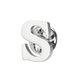 PATIKIL Letter Lapel Pins, Initial Alphabet Collar Pins Letter Brooch Pins for Women Men Shirt Dress Suits Coat Collar, Silver Tone, Letter S