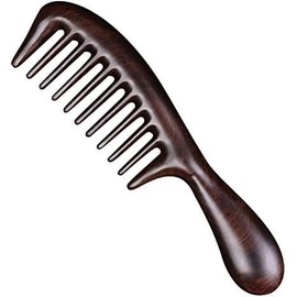 BM-STORE Luxury Wooden Comb, Comb, Coarse Teeth, Ebony Comb, Anti-Static, For Curly Perm, Hair Care, Scalp Massage, Round Teeth, Women's, Men's, Unisex, Gift