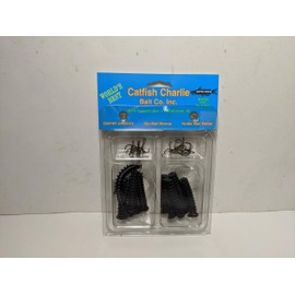 Catfish Charlie Soft Plastic Dip Bait Worms 12 Pack (Black)