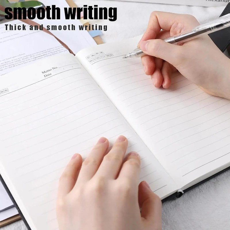 Hongmeru A5 Lined Notebook - PU Leather Hardback Notepad with