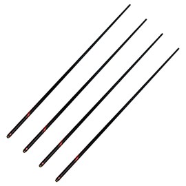 HMQQ 58" One Piece Fiberglass Graphite Composite Billiard Pool Cue Sticks, Set of 4,21oz (Red)