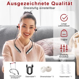 Aolawco Tinnitus Infrarot Ohrstöpsel, 2-in-1 Rotlichttherapiegerät für Nase Ohren, Tinnitus Infrarot Kopfhörer, Rotlicht Therapie Gegen Tinnitus