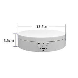 Poemtian Electric Rotating Display Stand,3 Speeds Electric Rotating Display Stand,360 Degree Motorized Rotating Display Stand for Jewelry Photography Products Watch Cup Ect (White)