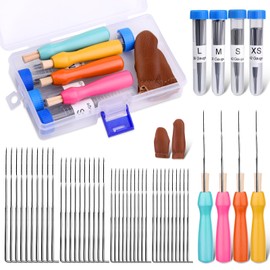 Namner Needle Felting Kit for Wool Crafts, Felting Needles in 4 Sizes (36/38/40/42 Gauge) with Finger Guard - Create 3D Animals Decorations DIY Felt Art (Great for Beginners)