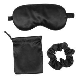 FRCOLOR 3Pcs Silk Sleeping Mask Set with Hair Rope and Storage Bag Travel Blindfold Eye Mask for Relaxation for Go Use