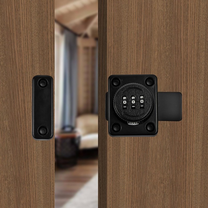 Overlatch with Combination Lock, 3 Digit Sliding Door Lock, Small