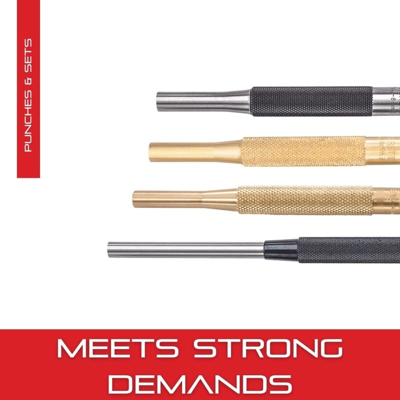 Starrett Steel Center Punch with Square Shank and Knurled Finger