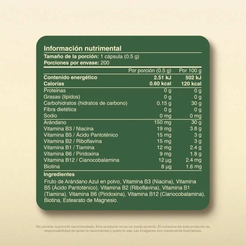 Complejo B Vitaminas B1 B2 B3 B5 B12 200 Caps