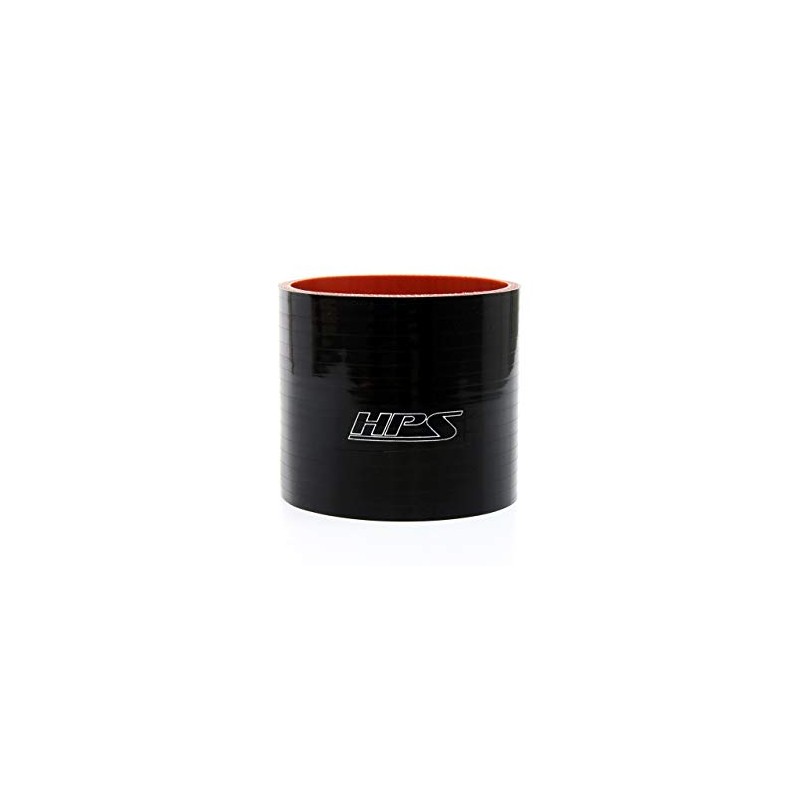 HPS HTSC-100-BLK Silicone High Temperature 4-Ply Reinforced Straight Coupler Hose,