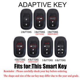 HIBEYO 3 Button Key Fob Cover Compatible with Honda Civic Accord Fit 2022 2023 Accessories Metal Painted Sports Style Key Shell with US Flag Keychains-3 Button CAR Trunk Red