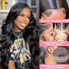 13 x 4 Body Wave Real Hair Wig, HD Transparent, 180% Density, Lace Front Wig, Human Hair Wig, Women's Real Hair for Black Women, 18 Inches