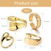 4 Pcs Gold Chunky Rings, Stackable Open Rings, Minimalist Thumb