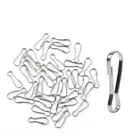 Newflager 80 Pack 304 Stainless Steel Metal Spring Hooks, Rust-Proof Lanyard Snap Clip Hooks, Ideal for Key Chain, ID Card, DIY - 1.26 Inch（32mm）