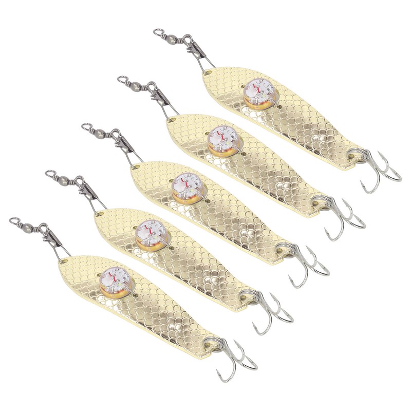 5PCS LED Fishing Lure Light Rustproof Stainless Steel LED Lighted