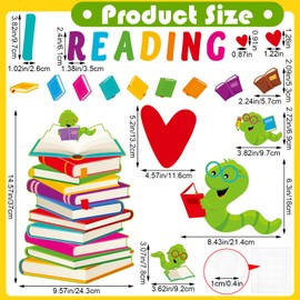 Dunzoom Reading Door Decorations Caterpillar Bulletin Board Decoration Set Reading Classroom Decors Caterpillar Door Posters Kit Paper Cutouts for Back to School Library Office Party Decors