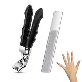 2 PCS Outfany Clipmaster Pro Nail Clippers Ergonomic Angled Head Senior Toenail Clipper, Clipmaster Pro Nail Clippers, Thick Toenails Clip Master Pro Wide Jaw Opening Nail Clipper for Men & Women