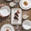 HOMBENE White Dinner Plates Set of 4, 10.5 inch Porcelain